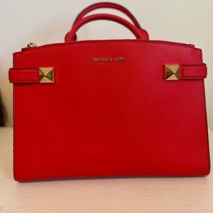 Michael Kors candy red leather handbag